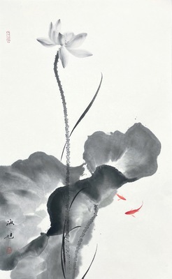 水墨荷花46×70