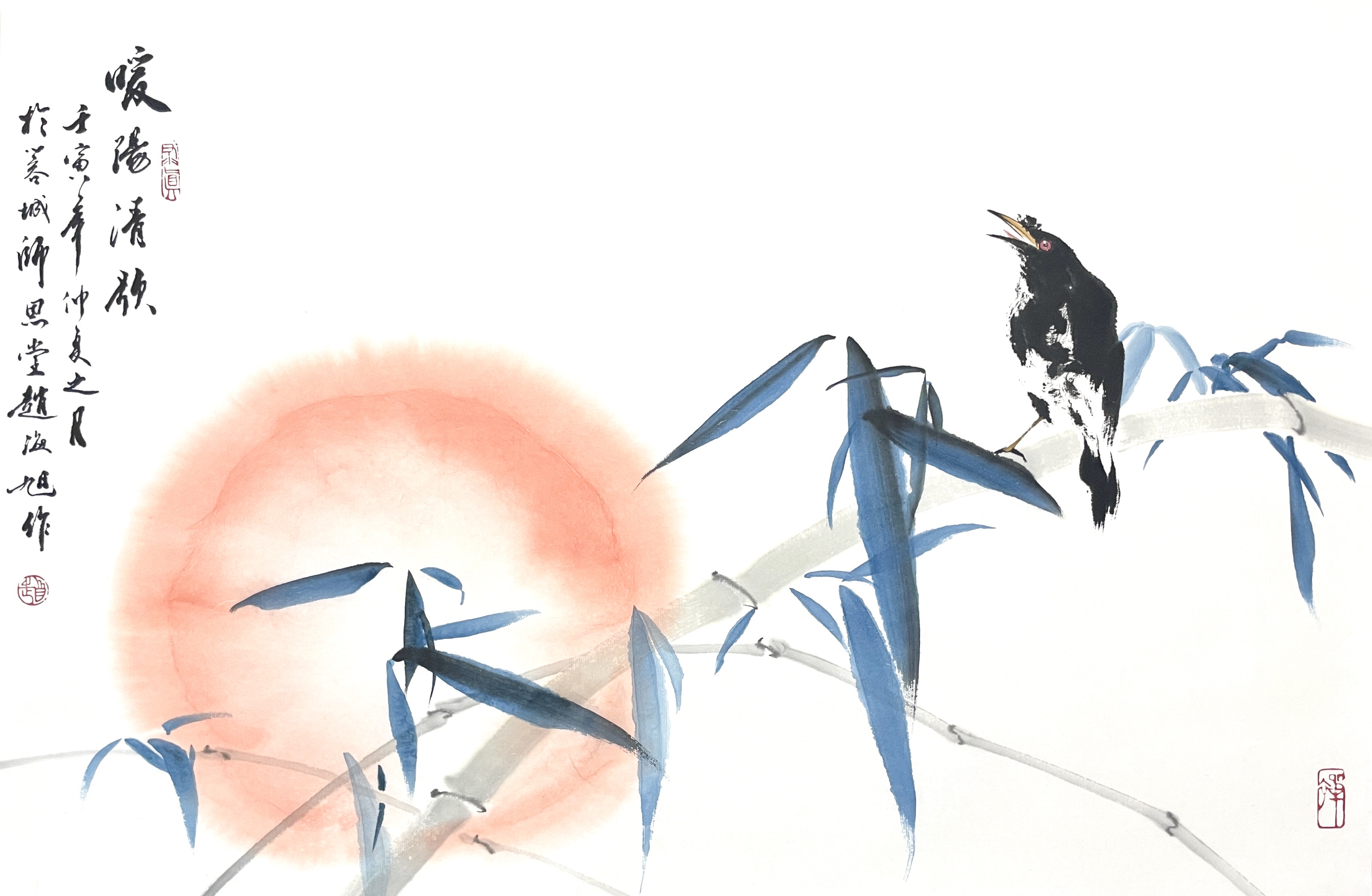 八哥竹子46×70
