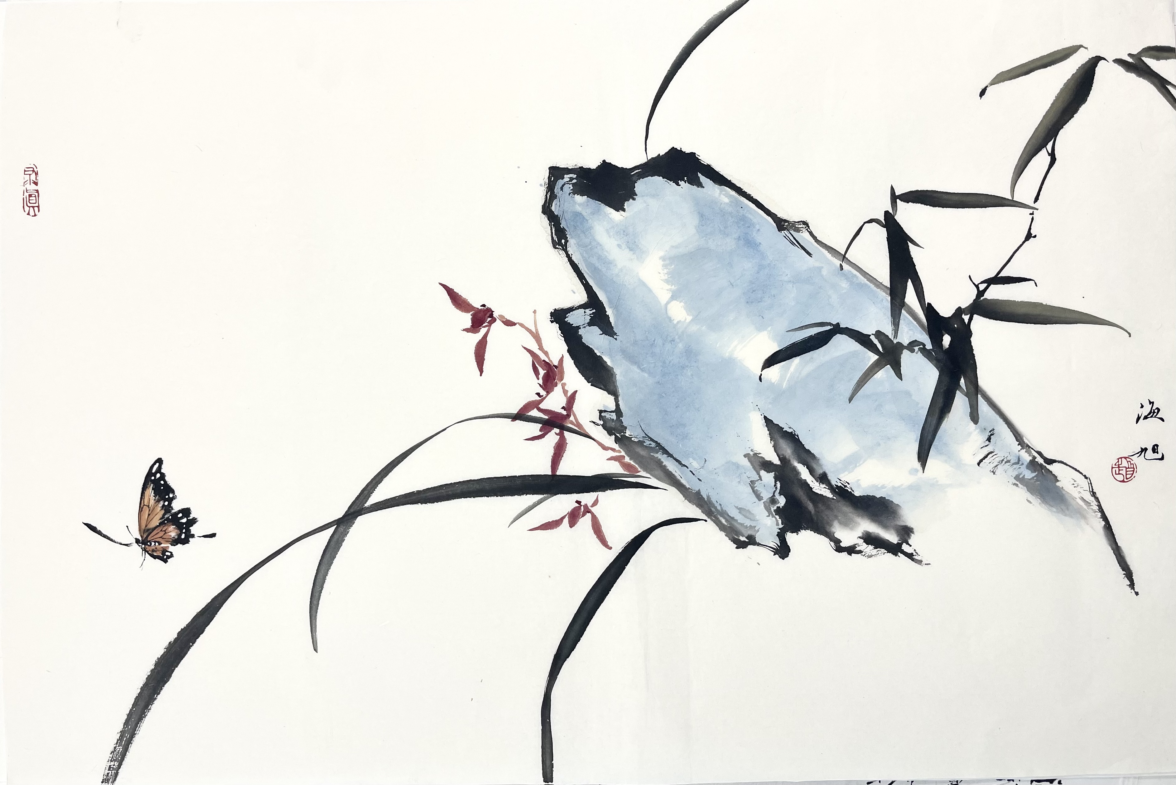 兰花石头46×70
