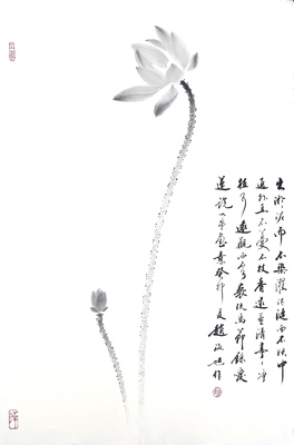 水墨荷花46×70