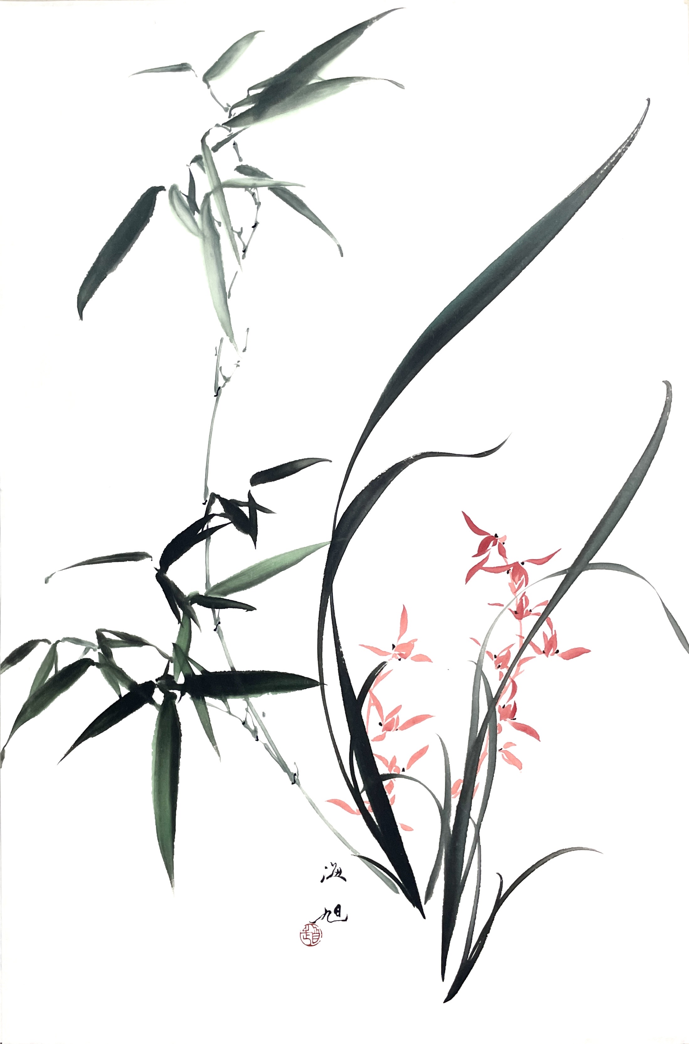 竹子兰花46×70