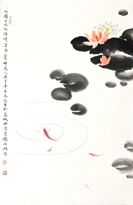 睡莲荷花46×70