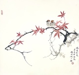 枫叶小鸟50×50
